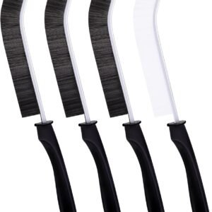 4Pcs Crevice Cleaning Brush Hard Bristle Crevice Cleaning Brush, Ginsco Multifunctional Crevice Cleaning Tools, Scrub Brush Grout Cleaner Brush Small Brush for Household Use Kitchen Bathroom