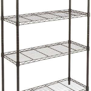 Amazon Basics 4-Shelf Adjustable Heavy Duty Steel Wire Rack Storage Shelving Organizer for Kitchen, Garage, 36" L x 14" W x 54" H, Black