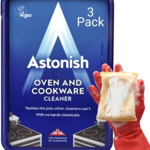 Astonish Oven & Cookware Cleaning Paste For Glass, Appliances, Ceramics, Stovetop & Pyrex - All Purpose Kitchen Cleaner - Stainless Steel Degreaser Removes Baked On Grease & Grime, 150g Tub (3 Pack)
