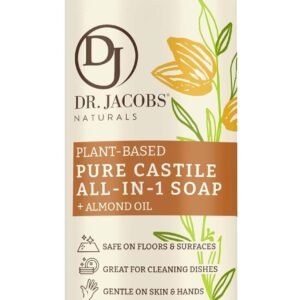 Dr. Jacobs Naturals Almond Castile All-In-One Cleaner and Soap, Effective Plant-Based Formula for House Cleaning Floors & Appliances. Eco-friendly for Home Essentials and the Planet (32 Fl Oz, 1 Pack)