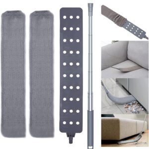 Retractable Gap Dust Cleaner,with 2 Microfiber Dusting Cloths, Long Handle 60inches Washable and Retractable Duster Brush,Extendable Gap Dusters for Sofa Bed Furniture Bottom