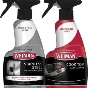 Weiman Stainless Steel Cleaner & Cooktop Daily Cleaner - 12 Ounce - Kitchen Appliance Cleaner Kit