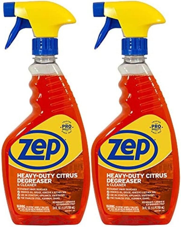 Zep Heavy-Duty Citrus Degreaser and Cleaner - 24 Ounce (Case of 2) ECZUCIT242 - Restaurant Grade Degreaser and Cleaner Removes Oil, Grease, Adhesive, and Kitchen Soil on Stovetops, Appliances,